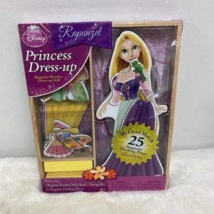 Disney Princess RAPUNZEL Magnetic Wood Doll Playhouse Set Dress Up Girls